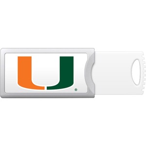 OTM University of Miami Push USB Flash Drive, Classic - 8 GB - USB 2.0 - 5 Year Warranty