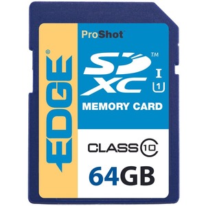 EDGE ProShot 64 GB Class 10/UHS-I (U1) SDXC - Lifetime Warranty