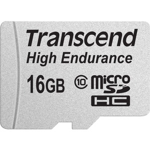 Transcend High Endurance 16 GB Class 10 microSDHC - 21 MB/s Read - 20 MB/s Write