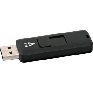 V7 8GB USB 2.0 Flash Drive - With Retractable USB connector - 8 GB - USB 2.0 - Black - 5 Year Warranty