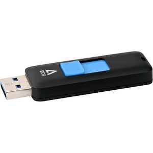 V7 8GB USB 3.0 Flash Drive - With Retractable USB connector - 8 GB - USB 3.0 - Black - 5 Year Warranty