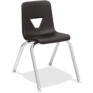 16" Seat-height Stacking Black Student Chair
