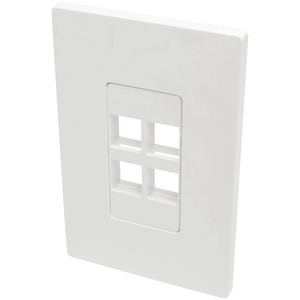 Tripp Lite by Eaton Single-Gang 4-Port Wall Plate Keystone Cat5/6 USB HDMI Dport RCA