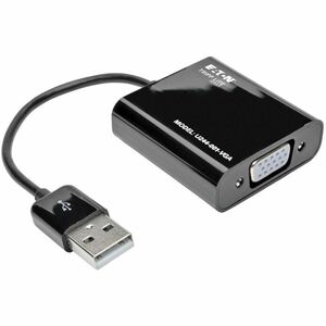Tripp Lite by Eaton USB 2.0 to VGA Dual/Multi-Monitor External Video Graphics Card Adapter with Built-In USB Cable 128 MB SDRAM 1080p @ 60 Hz