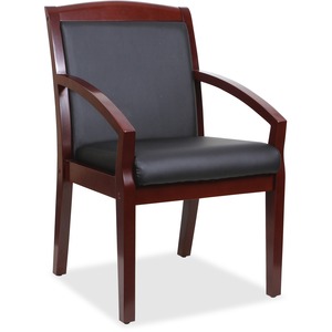 Sloping Arms Wood Guest Chair