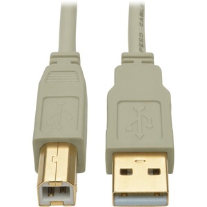 Tripp Lite by Eaton 6ft USB 2.0 Hi-Speed A/B Cable M/M 28/24 AWG 480 Mbps Beige 6'