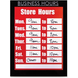 8.5" x 11" Magnetic Business Hours Sign Holder, Black