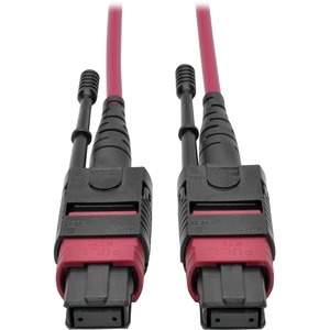 Tripp Lite by Eaton 100G MTP/MPO Multimode OM4 Plenum-Rated Fiber Optic Cable (F/F), 12 Fiber, 40/100GBASE-SR4, Push/Pull Tabs, Magenta, 2 m