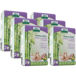 Aleva Naturals Bamboo Baby Diapers Size 2 180 Coun