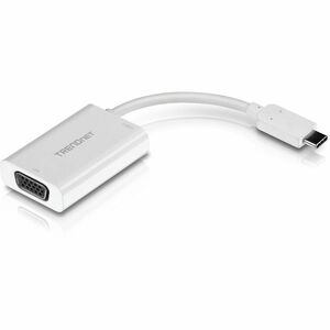 TRENDnet USB-C to VGA Adapter with Power Delivery, High Speed USB-C Connection, USB-C Power Delivery Compliant, CHROME, WINDOWS 10, MAC, TUC-VGA2