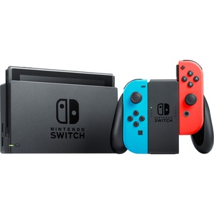 Nintendo Switch with Neon Blue and Neon Red Joy_Co