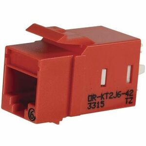 Ortronics Category 6 Keystone Jack, Lacing Cap Termination, Red