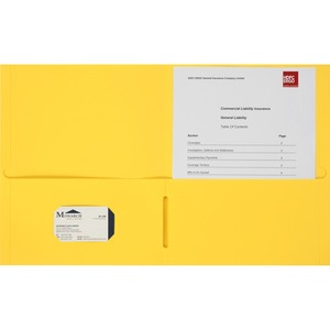 8-1/2x11 Yellow Double Pocket Portfolio - Click Image to Close