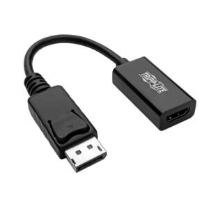 Tripp Lite by Eaton DisplayPort to HDMI Active Adapter (M/F) Latching Connector 4K 60 Hz DP1.2 HDCP 2.2,Black 6 in.