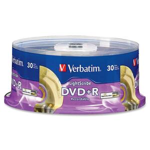 Verbatim LightScribe 16x DVD+R Media - 4.7GB - 120mm Standard - 30 Pack Spindle