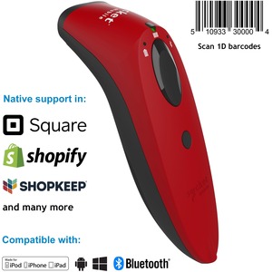 SocketScan&reg; S730, 1D Laser Barcode Scanner, Red - S730, 1D Laser Bluetooth Barcode Scanner, Red