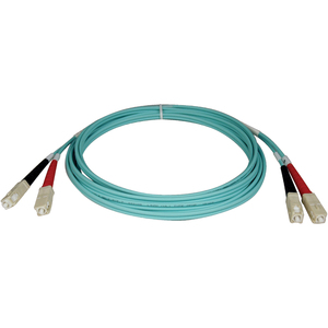 Tripp Lite by Eaton 10M 10Gb Duplex Multimode 50/125 OM3 LSZH Fiber Optic Patch Cable SC/SC Aqua 33' 33ft 10 Meter