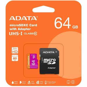 XPG Premier 64 GB Class 10/UHS-I (U1) microSDXC - 80 MB/s Read - 10 MB/s Write - Lifetime Warranty