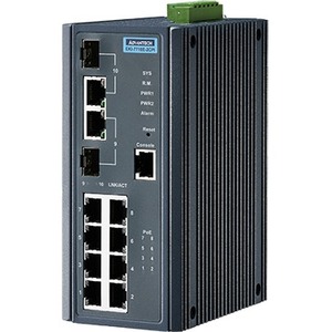 Advantech Ethernet Device, 8FE + 2G Combo Managed POE+ Switch w/Wide Temp