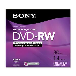 Sony 2x DVD-RW Media - 1.4GB - 80mm Mini - 1 Pack Jewel Case