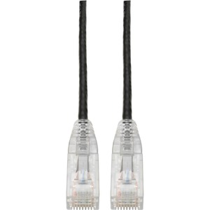 Eaton Tripp Lite Series Cat6 Gigabit Snagless Slim UTP Ethernet Cable (RJ45 M/M), PoE, Black, 6-in. (15.24 cm)