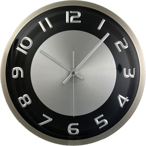 11.5" Round Wall Clock,Brushed Met