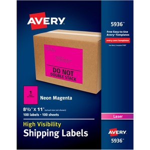 High Visibility 8-1/2"x11" Neon Magenta ID Labels