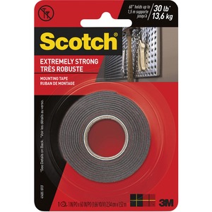 Extreme Mounting Tape, 1 in X 60 in, Black - Click Image to Close