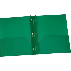 Green Two Pocket Poly Portfolio with Prongs