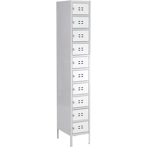 10-Tier 1 Column Steel Locker Gray - Click Image to Close