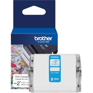 Brother Genuine CZ-1005 continuous length ~ 2 (1.97") 50 mm wide x 16.4 ft. (5 m) long label roll featuring ZINK&reg; Zero Ink technology