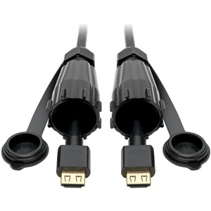 Tripp Lite by Eaton High-Speed HDMI Cable (M/M) - 4K 60 Hz HDR Industrial IP68 Hooded Connectors Black 12 ft.