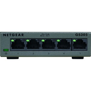 Netgear GS305 Ethernet Switch - 5 Ports - 2 Layer Supported - Twisted Pair - 3 Year Limited Warranty