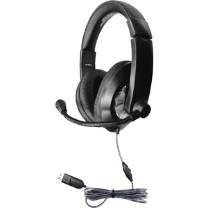 Hamilton Buhl Smart-Trek Deluxe-Sized Headsets with In-Line Volume Control and USB Plug