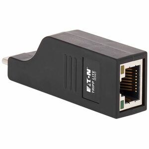 Tripp Lite by Eaton USB-C to Gigabit Ethernet Vertical Network Adapter (M/F) - USB 3.1 Gen 1 10/100/1000 Mbps Black