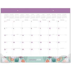 Cambridge Wild Cactus Monthly Desk Pad Calendar