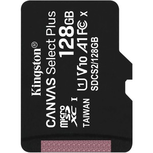 Kingston Canvas Select Plus SDCS2 128 GB Class 10/UHS-I (U1) microSDXC - 1 Pack - 100 MB/s Read