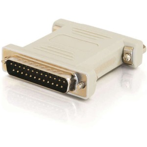 C2G DB25 Male to DB25 Female Null Modem Adapter - 1 Pack - 1 x DB-25 Male - 1 x DB-25 Female - Beige