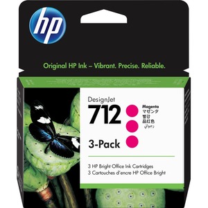 HP 712 Original Inkjet Ink Cartridge - Magenta - 3 / Pack - 29 mL