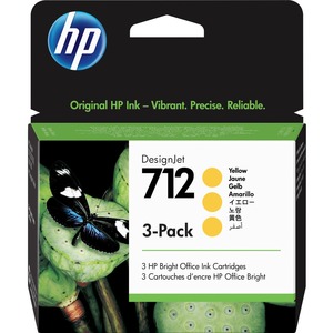 HP 712 Original Inkjet Ink Cartridge - Yellow - 3 / Pack - 29 mL