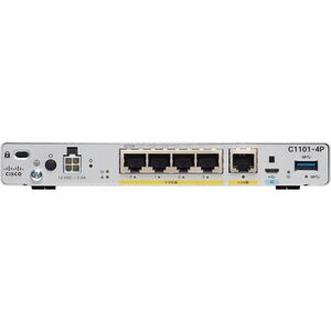 Cisco C1101-4P Router - Refurbished - 1 Ports - Gigabit Ethernet - Rack-mountable, Desktop - 1 Year