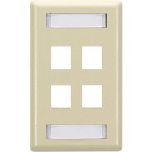 Black Box GigaStation2 4 Socket Network Faceplate - 4 x Socket(s) - Ivory