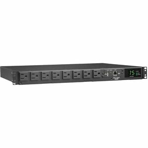 Tripp Lite by Eaton PDU 1.44kW 120V Single-Phase ATS/Monitored PDU - 8 NEMA 5-15R Outlets Dual 5-15P Inputs 12 ft. Cords 1U TAA