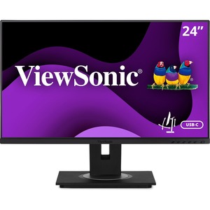 ViewSonic VG2456A 24 Inch 1080p IPS Monitor with USB C 3.2 with 90W Power Delivery, Docking Built-In, RJ45, 40 Degree Tilt Ergonomics for Home and Office