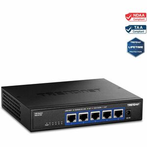 TRENDnet 5-Port 10G Switch, TEG-S750, 5 x 10G RJ-45 Ports, 100Gbps Switching Capacity, Supports 2.5G and 5G-Base-T Connections, Ethernet Splitter, NDAA & TAA Compliant, Lifetime Protection, Black