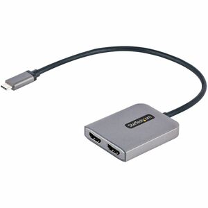 StarTech USB-C to Dual HDMI Adapter, USB Type-C Multi-Monitor MST Hub, Dual 4K 60Hz HDMI Laptop Display Extender / Splitter, Windows