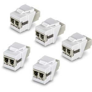 TRENDnet LC Duplex Fiber Optic Keystone Coupler Jacks- 5-Pack, TC-K05LC, Single-Mode & Multi-Mode Fiber
