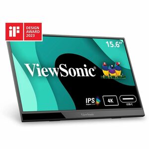 ViewSonic VX1655-4K - 15.6" 4K UHD Portable IPS Monitor with 60W USB C, mini HDMI - 400 cd/m&#178;