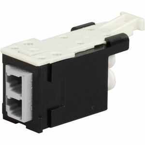 Ortronics Infinium HDJ Fiber Module, LC Duplex, Beige Adapter, Black Housing