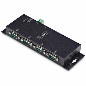 StarTech 4-Port Serial to Ethernet Adapter, IP Serial Device Server For RS232 Devices, Wall/DIN Rail Mount, LAN To DB9 Converter, TAA
